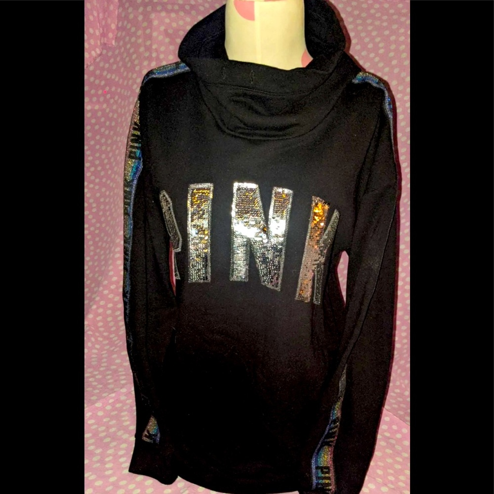 VS PINK Sequins Cowlneck Pullover